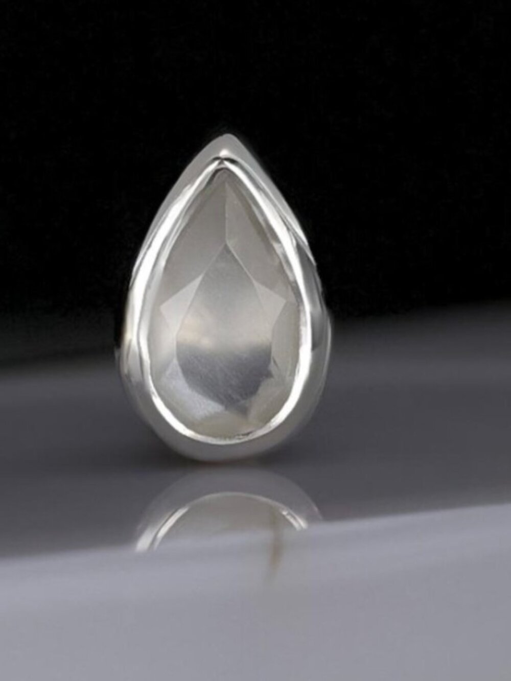 Grey Moonstone 16G/6mm Flat Back Stud - Threadless